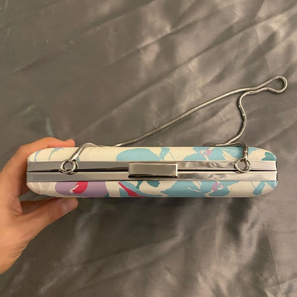 Calvin Klein Handbag - Abstract Floral Hardsided Metal Strap Bag 🌸 - Picture 13 of 15